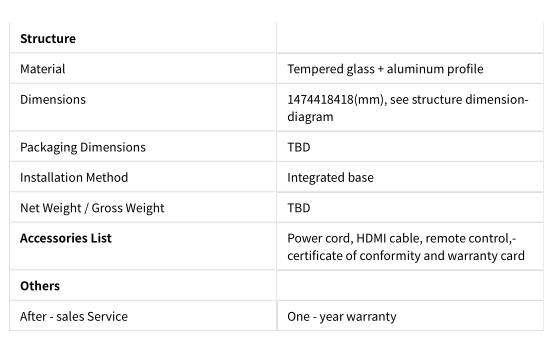48 Inch Transparent Oled Display Panel 1920*540 Resolution 400 Nits Oled Transparent Oled Panel