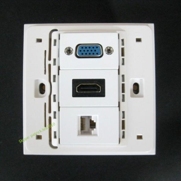 Multimedia Panel Wall Socket With VGA PC HDMI RJ45 Compatible For Computer DVD Network