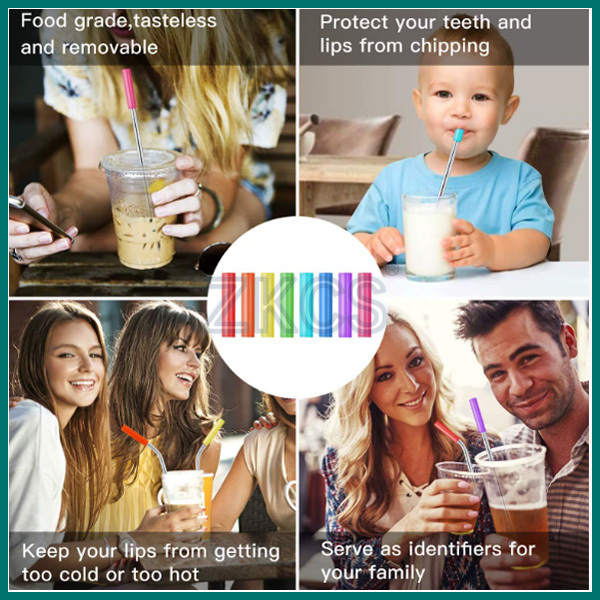 Durable and Reusable Silicone Straw Cover for Drink Protection