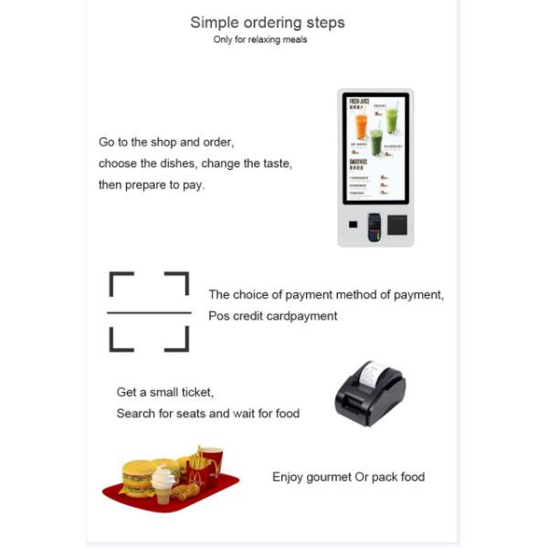 Android / Windows OS WiFi Touchscreen Self Service Payment Kiosk