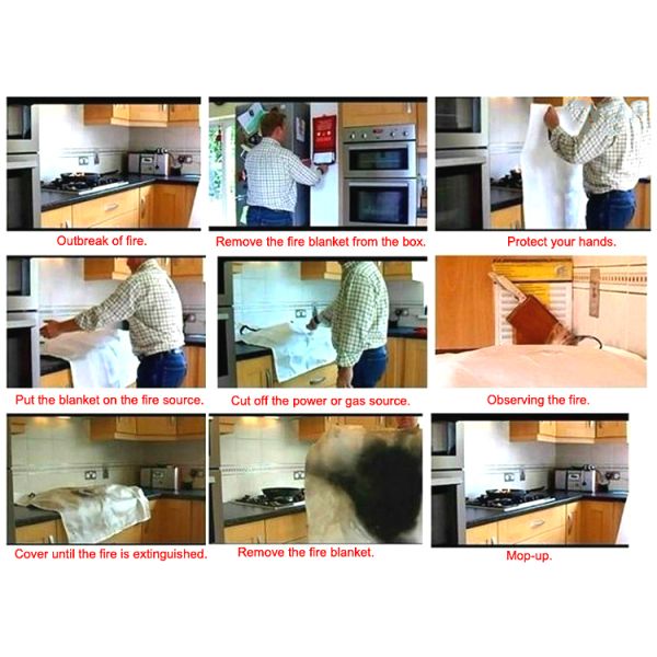 Household Emergency Type 1.2*1.2-meter Thick Welding Fire Blanket, 4-millimeter Thick Kitchen Fire Blanket