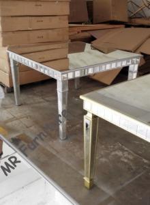 China Square Mirrored Dining Table For Rent 39 Inches Solid Painting Wood Legs on sale