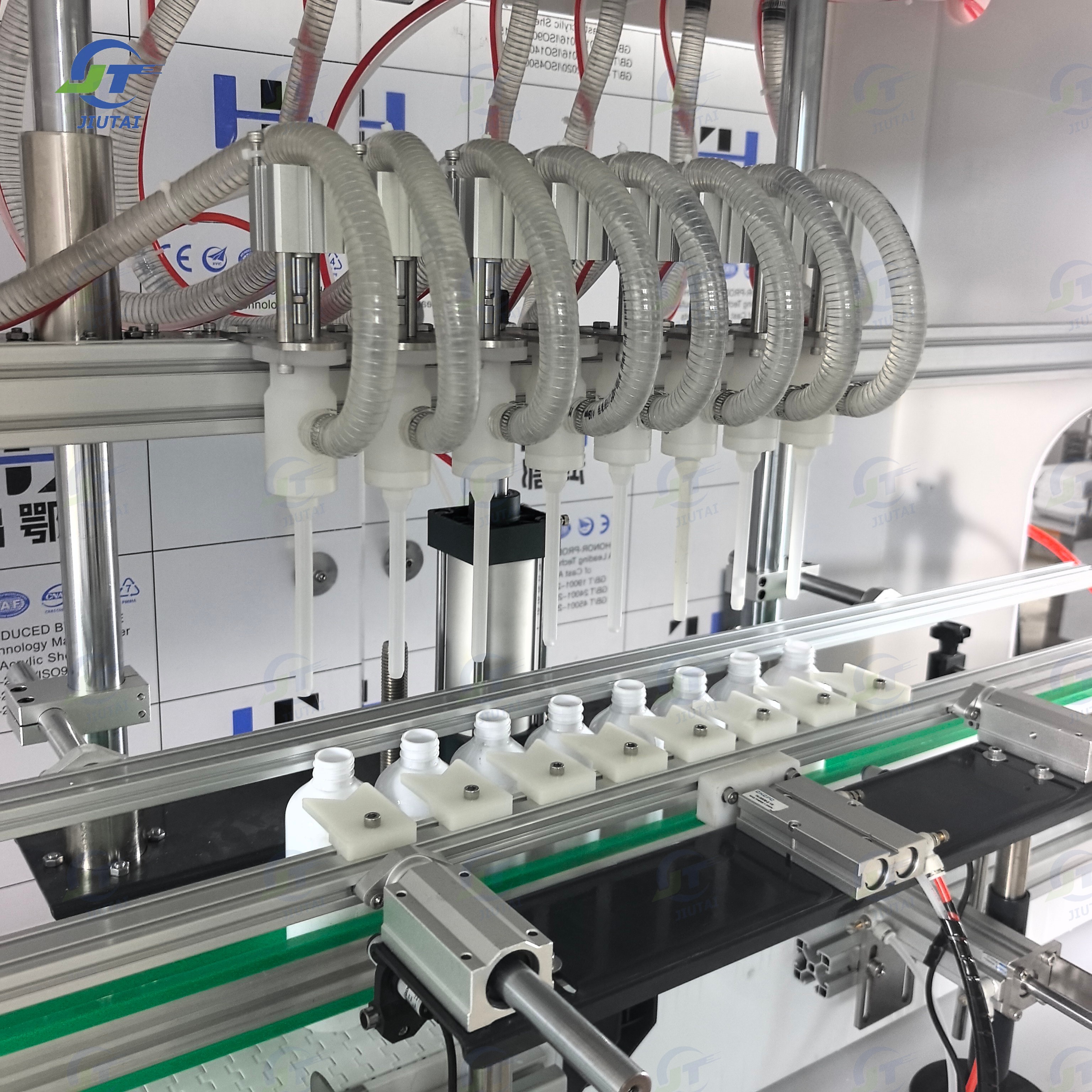 Full Auto Viscous Material Pumb Detergent Automatic Detergent Corrosive Liquid Filling Machine with Conveyor