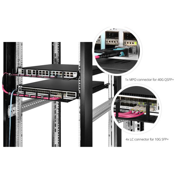 Multimode MPO Patch Cord Breakout LSZH Optical Fiber Jumpers Single Mode