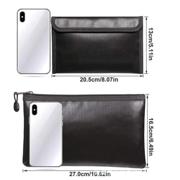 Fireproof Document Bag Waterproof High-Temperature Resistant Storage Pouch for A4 Files Business and Home Use Moisture-Proof & Zipper Seal