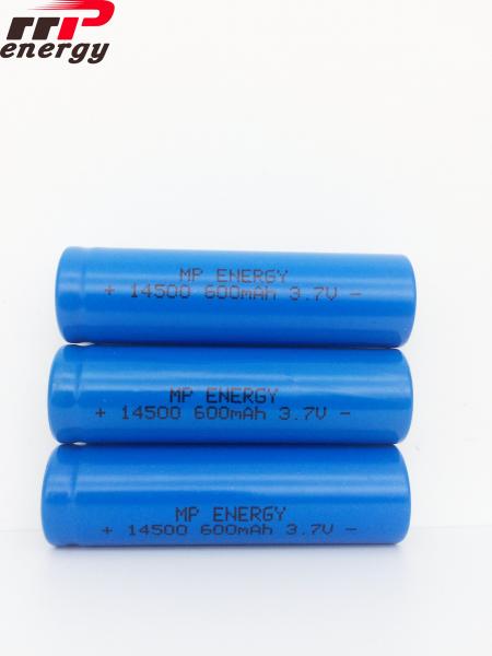 Buy UN38.3 TISI MSDS Rechargeable Lithium Ion Batteries 14500 600mAh 3.7V 80 Ohms at wholesale prices