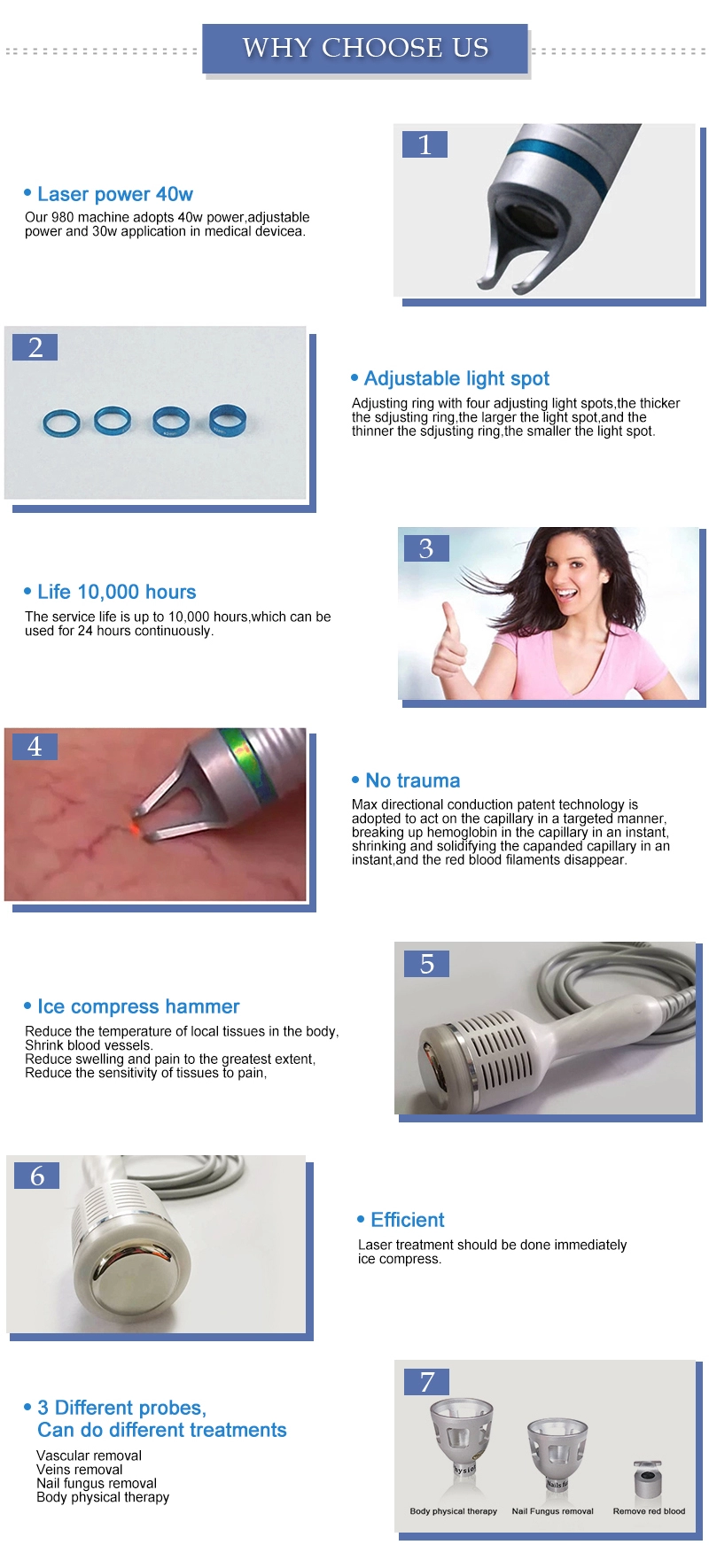 EVLT 0.5mm 980nm Diode Laser Vascular Removal Machine