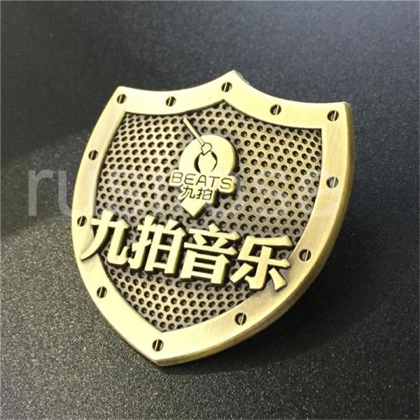Buy Music company antique metal badges made to order, music company listed commemorative badges customized at wholesale prices