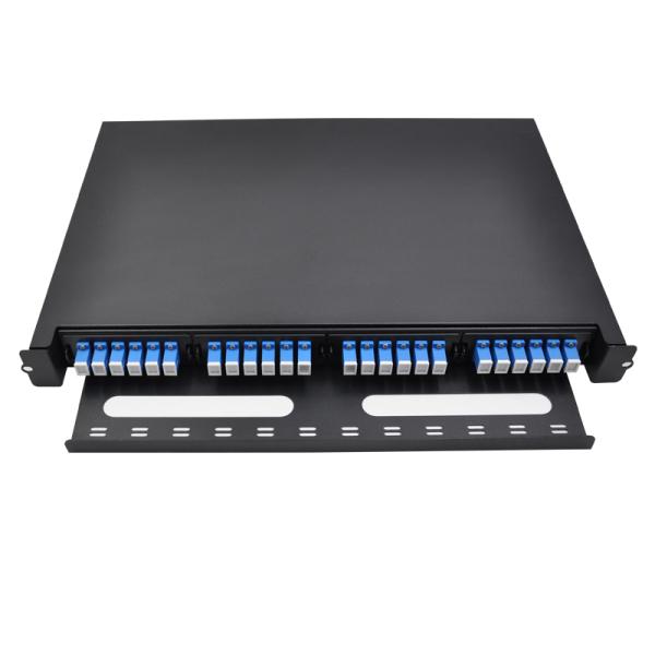Plastic Material 12 Port SC Duplex Fiber Optic Patch Panel with Clip Installation for 19 Inch 1U Distribution Box