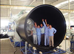 PLC Control Plastic Production Line , HDPE Pipe Extruding Machine
