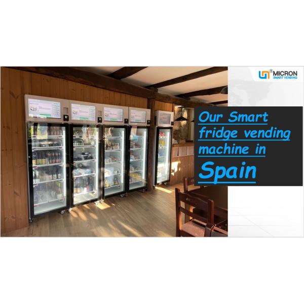 Micron Smart Vending Fresh Food Snack Drink Smart Fridge Vending Machine With Card Reader