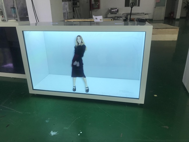 55 Inch Transparent Video Display Cabinet Creating Immersive Visual Presentations for Modern Spaces