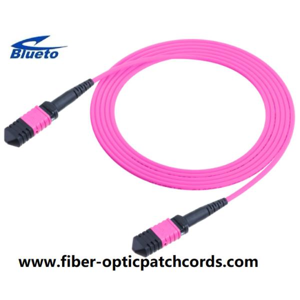 Violet MPO MTP OM4 Fiber Optic Patch Cord 24 Core UPC Polish