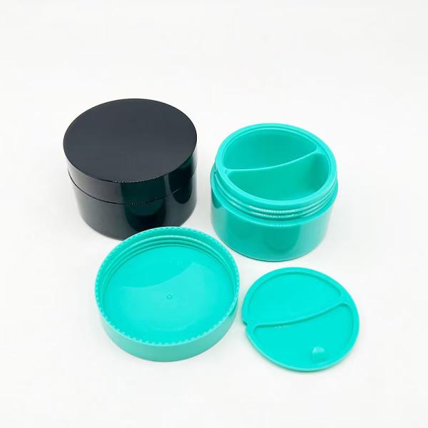50+50g PP Plastic Double Shell Cream Jar for Thick Viscous Formulas with No Mechanical Stress and High Particulates Compatibility
