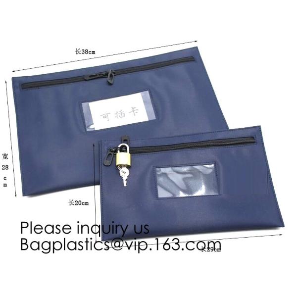 Bank Locking Document Security Bag Deposit Bank Bag Custom Multi Function Cash Money Reusable Deposit Security Locking B