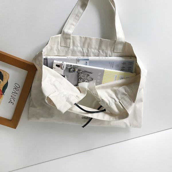 Polyester Lining Material Custom Logo Printed Linen Cotton Canvas Drawstring Tote Bag