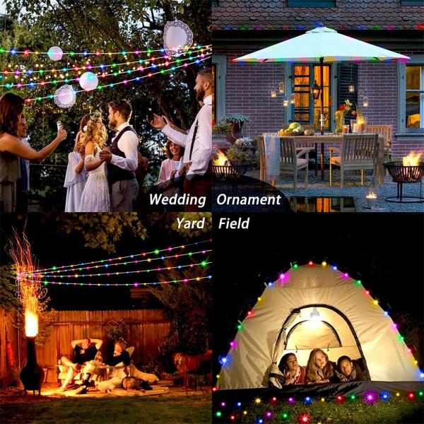 Adjustable High Brightness RGB Solar LED String Light 10m 20m For Outdoor