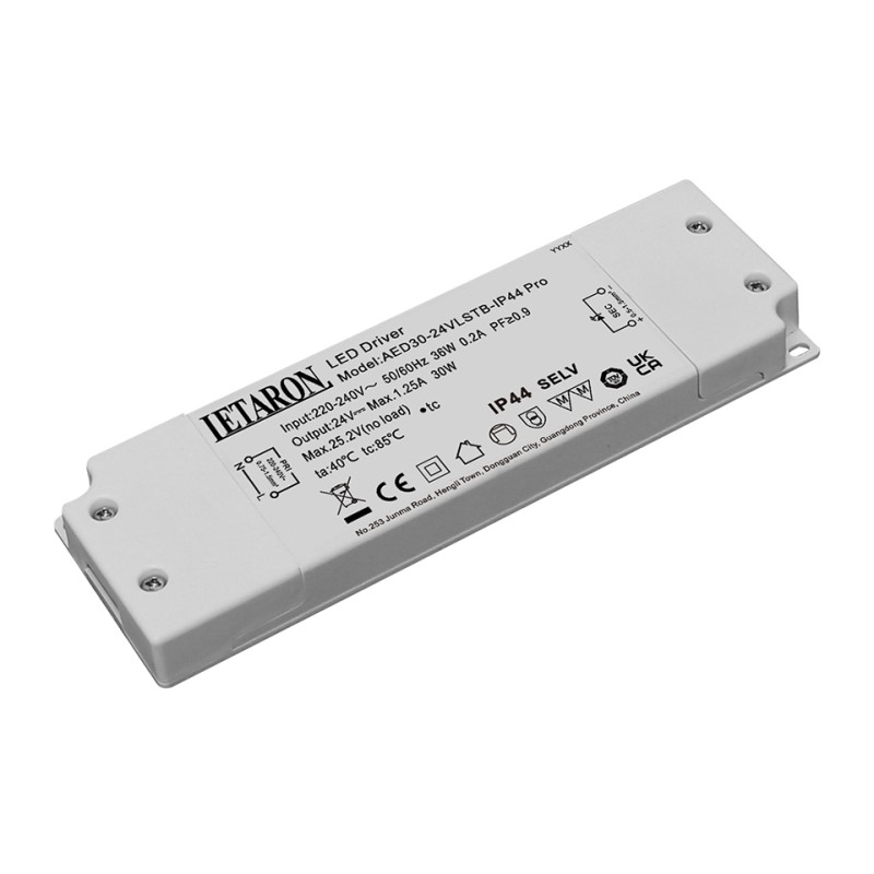18 Year Factory Integrated Driver and Sensor Solution IP44 EU Ultra-Thin Conventional Low Voltage 30W Letaron LED Driver Power Supply