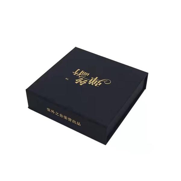 black clamshell Cosmetic Packaging Box magnet For Press On Nails