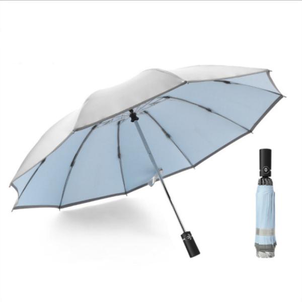 Tech Titanium Silver Coating Custom Fold Inverted Reverse Umbrella for Stylish Design