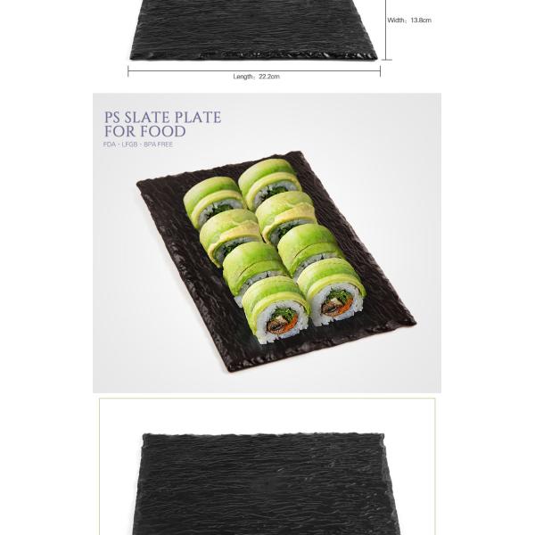 Europe Pack new arrival square black plastic slate serving tray