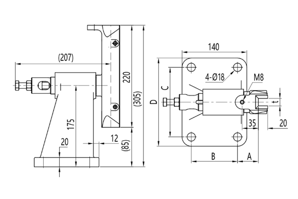 Passenger Elevator Sliding Guide Shoe 10mm 2000kg Load