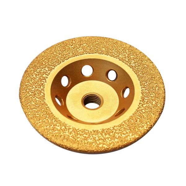 Vacuum Brazed Diamond Cup Wheel For Concrete Stable Performance With Thread Arbor