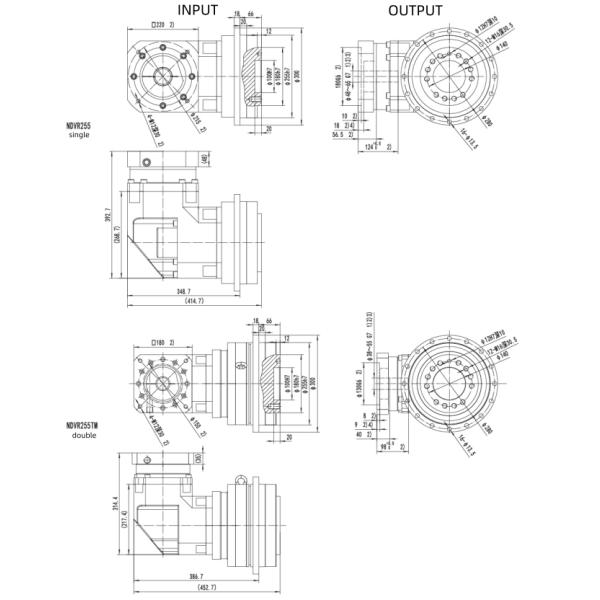 Power Transmission Right Angle Gearbox Hollow Shaft Drive Customized