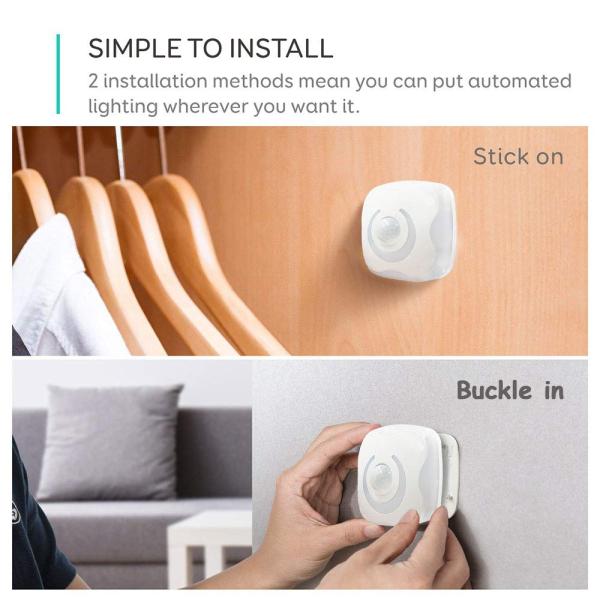 Upgraded Motion Sensor Closet Light, Cordless Rechargeable LED Smart Night Light