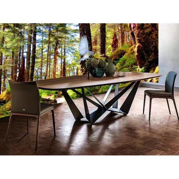 Rectangle Walnut Long Table Restaurant Wooden Table For 8 People Modern Solid Wood Dining Table Set