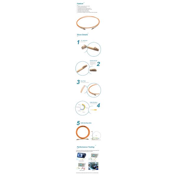 MPO / MTP OM3 12 Core Multi Mode Fiber Optic Patch Cord for Data Center