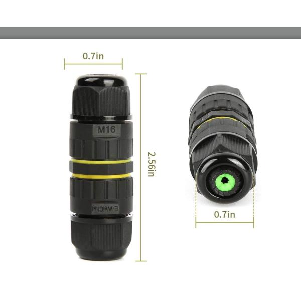 EW-M16 IP68 Waterproof Cable Connector Male Push Pull / Screw Fixed For Automotive