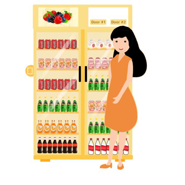 Egg Milk Vegetable Smart Fridge Vending Machine With Open Door