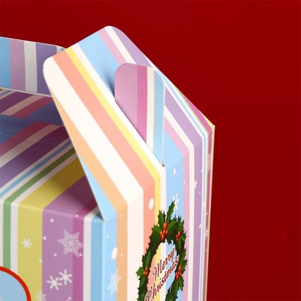Paper custom packaging design Christmas Boxes Candy Cake Box Birthday Party Favor Goodie Gift Bag with Handle