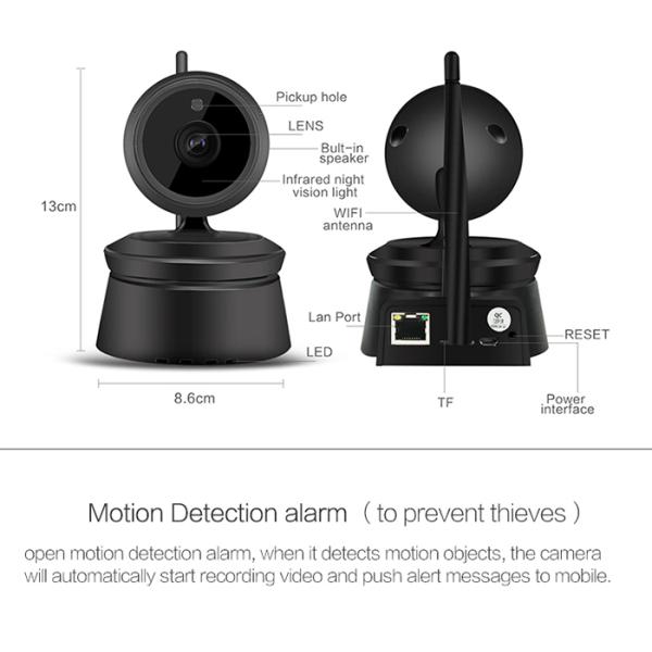Indoor Security Wireless 1080P PTZ Camera With 128GB SD Card Storage