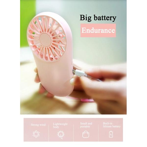 900mAh Rechargeable Portable Handy USB Charging Mini Fan