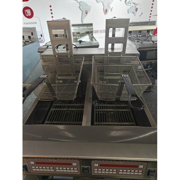 Digital Computer Panel Auto Lift Two Pots Four Baskets Electric Open Chips Fryer