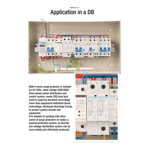 1 2 3 4 Pole SPD Surge Protection Device , Industrial Surge Protector 3 Phase 1 Phase 230V/400V