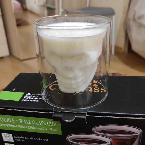 Handmade Mouth Blown Shot Glass Cup with 80ML Capacity and Double Wall Design