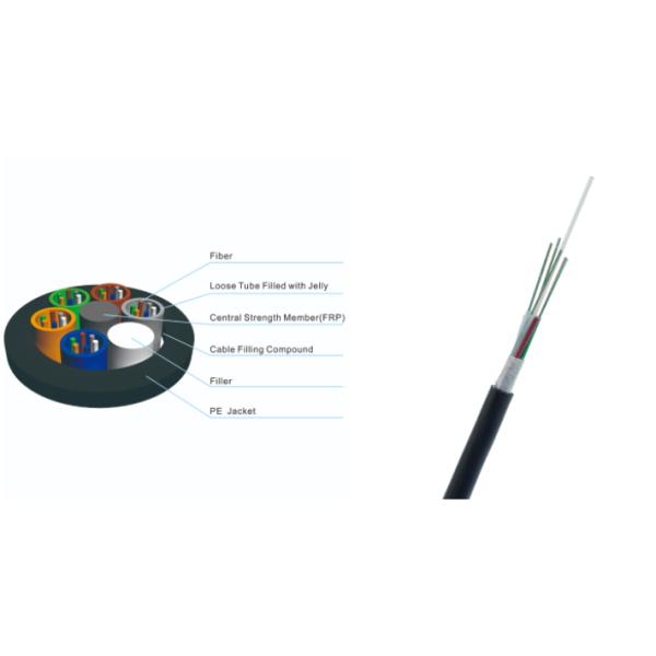 24 Core GYFTY Non Metallic Armored Fiber Cable FRP Strength