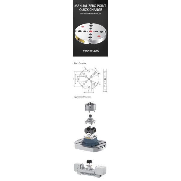 Round Quick Change Fixture Clamps Fast Changeover Zero Point Clamping Plate