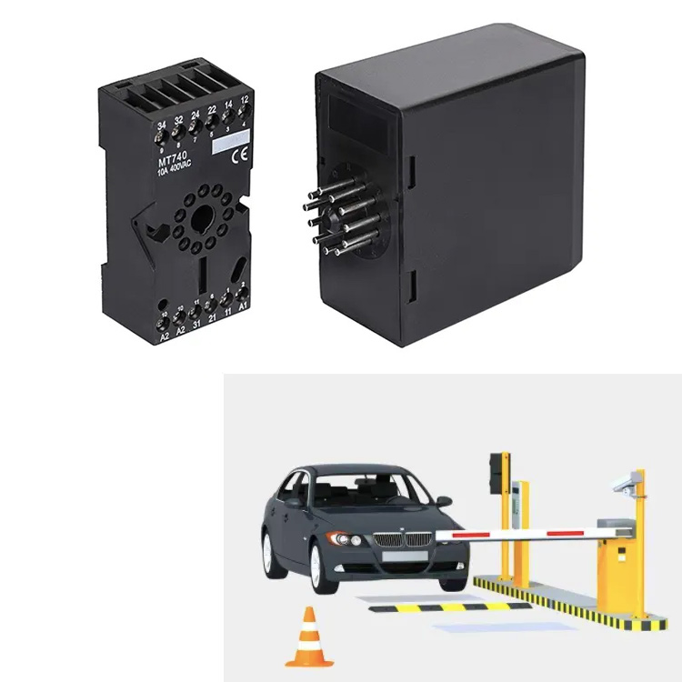 PD132 Vehicle Loop Detector Sensor - Front panel view showing DIP switches and connection terminals
