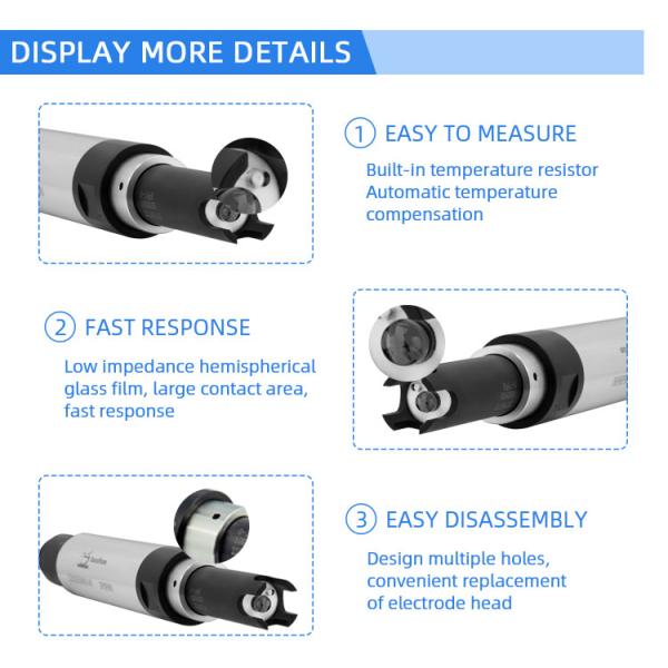 Rs485 pH Sensors With Replaceable Measuring Head For Sewage Or Drinking Water