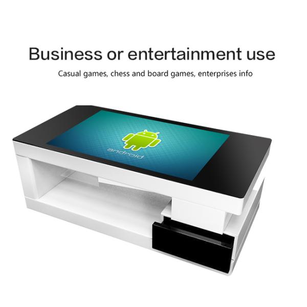 Free Standing Drawer 43 Inch Indoor Lcd Interactive Android System Coffee Game Smart Touch Screen Table