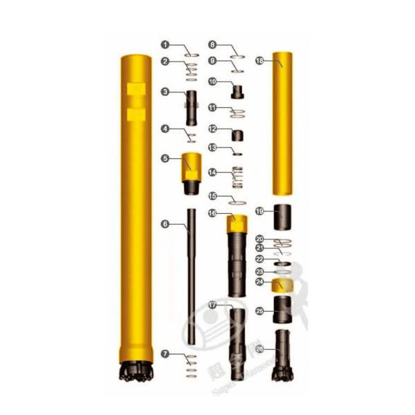 Spray-Paint DTH Air Compressor Hammer and Button Drill Bit for Reverse Circulation Drilling