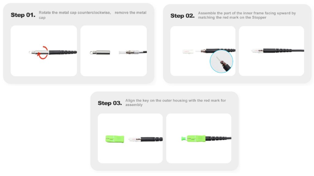 Pullable MTC-SC Through-wall Bullet SCAPC pre-connectorized FTTH Drop patch cord