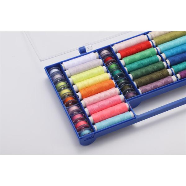 Sewing Thread Box Kit storage 64 Colors Polyester 32 PCS Sewing Thread Spools and 32 PCS Prewound Bobbins Color