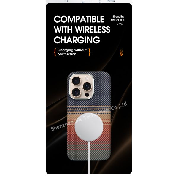 Customized Sunset Pattern Super Thin Aramid Carbon Fiber Mobile Cover for iPhone 17 Pro
