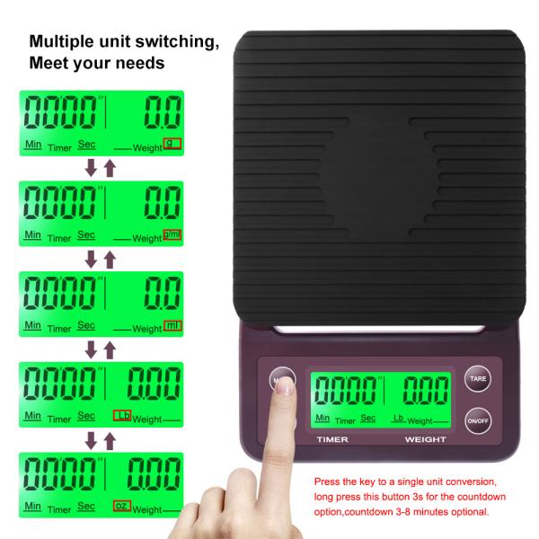 6.6LBS 3kg Load Electronic LCD Coffee Weighing Scale