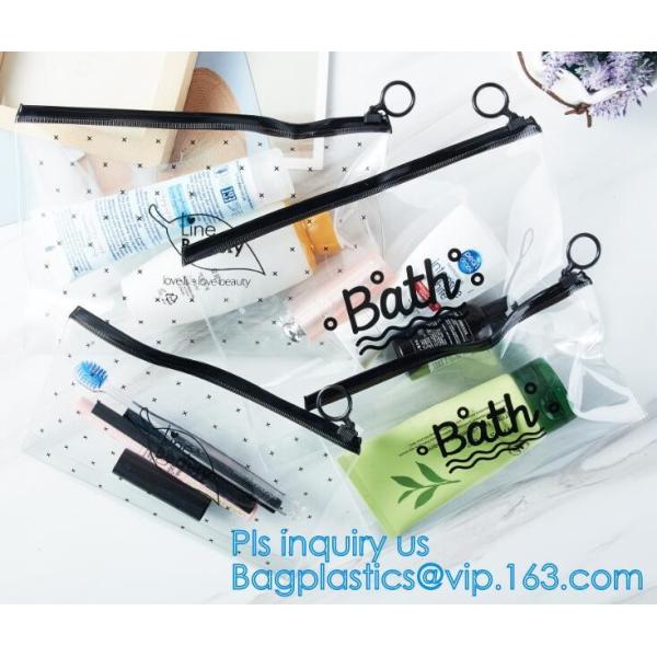 slider LDPE A5 plastic document bag, Zipper slider clear custom undergarment packaging bag, Frosted PVC Swimwear Packing